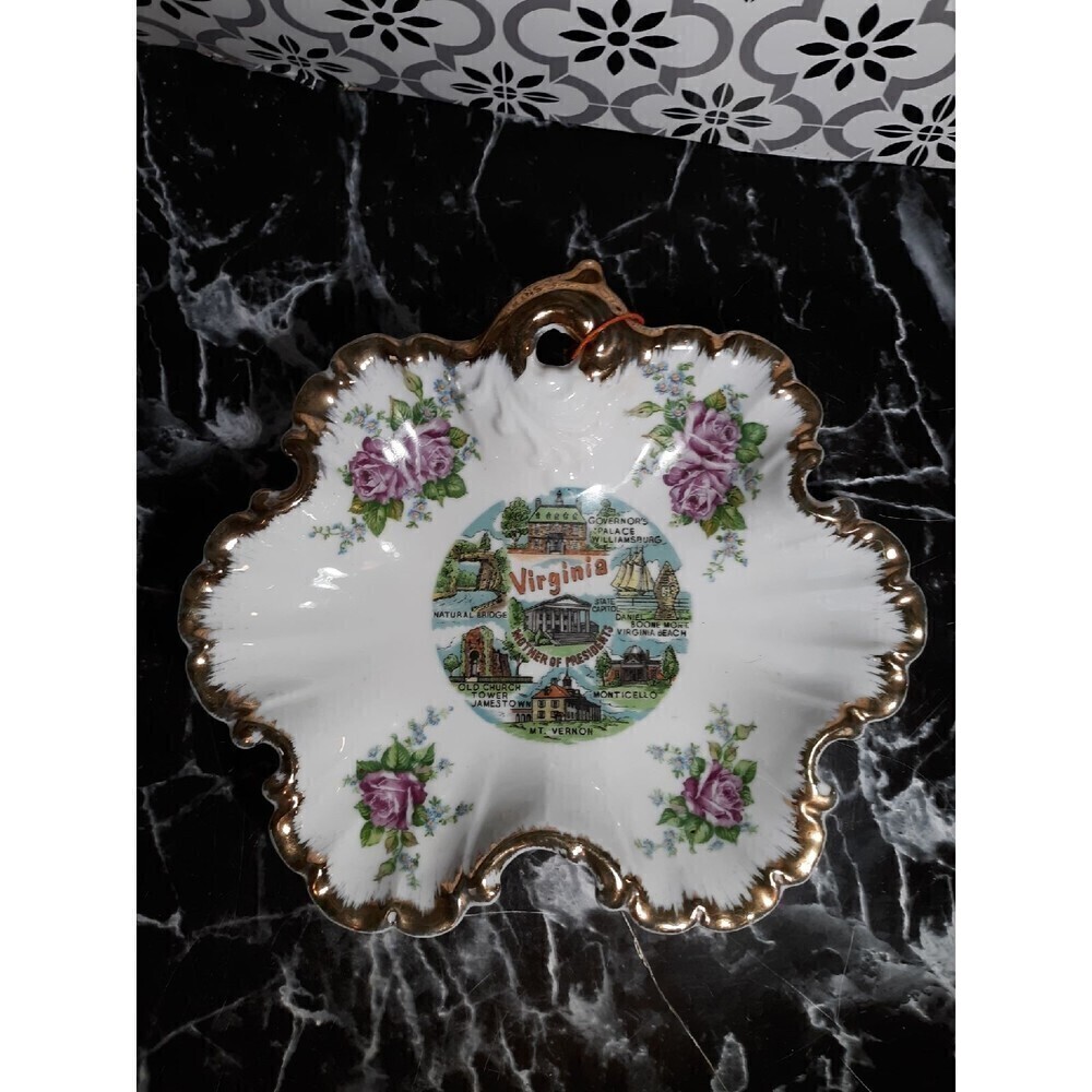 Vintage Virginia hanging wall plate Farmhouse